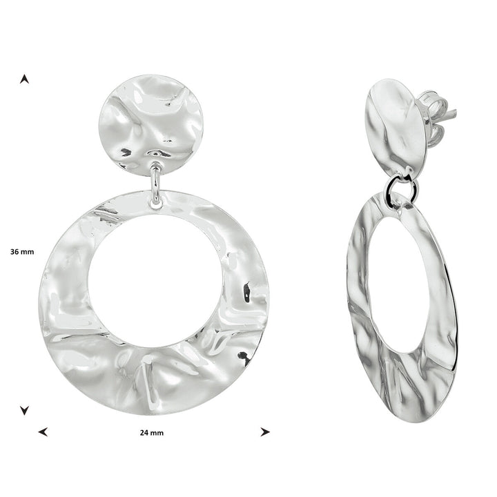 oorhangers gehamerd zilver gerhodineerd