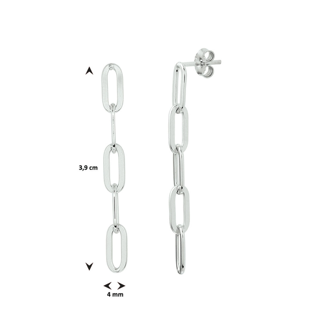 oorhangers paperclip zilver gerhodineerd