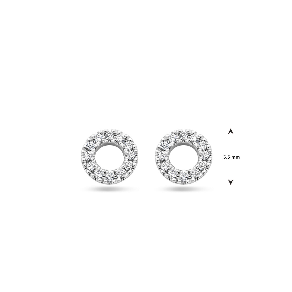 kolczyki wkrętki diament 0.07ct (2x 0.035ct) h si 5,5 mm 14K białe złoto