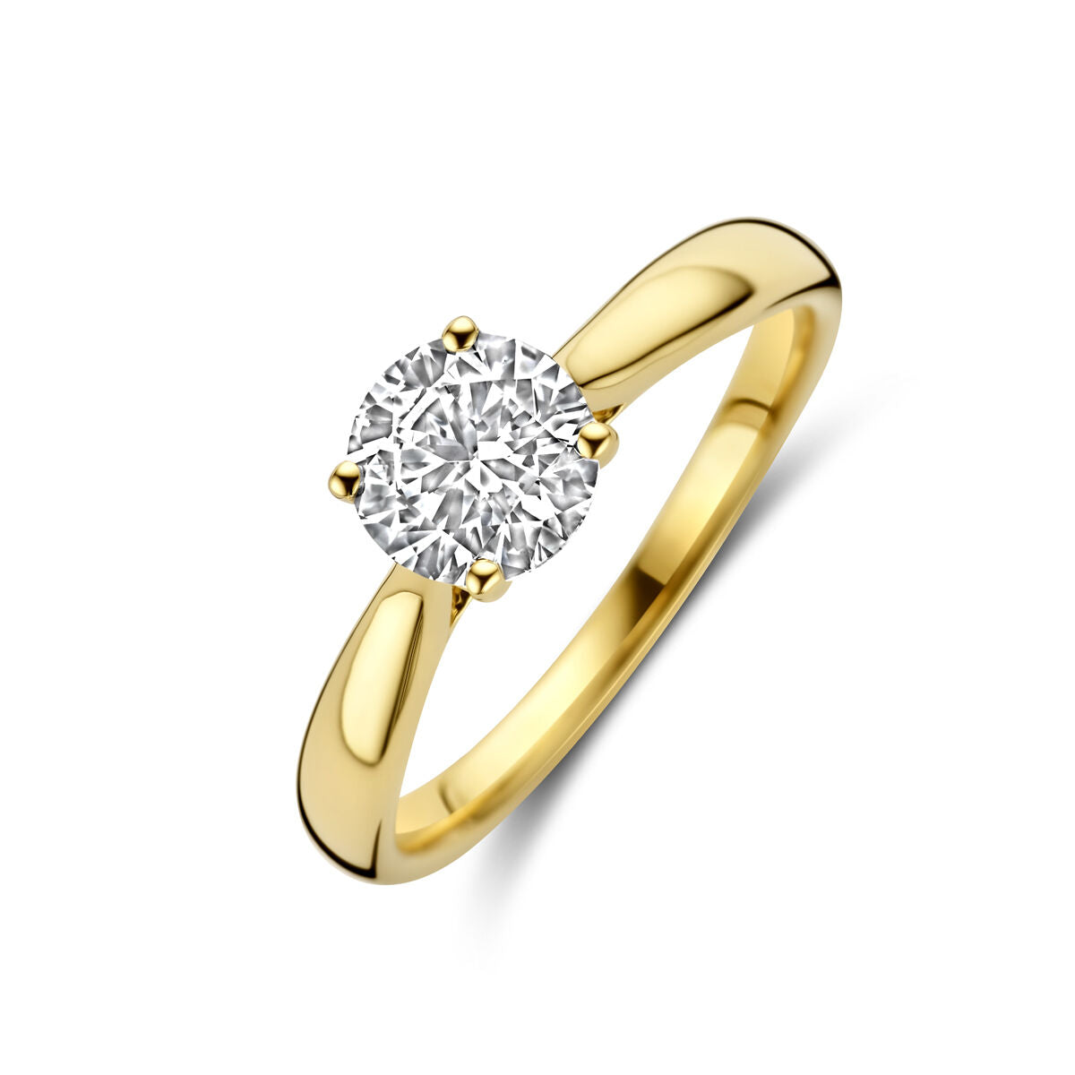Pierścionek z lab-grown diamentem 1,0 ct w złotej oprawie 14K.