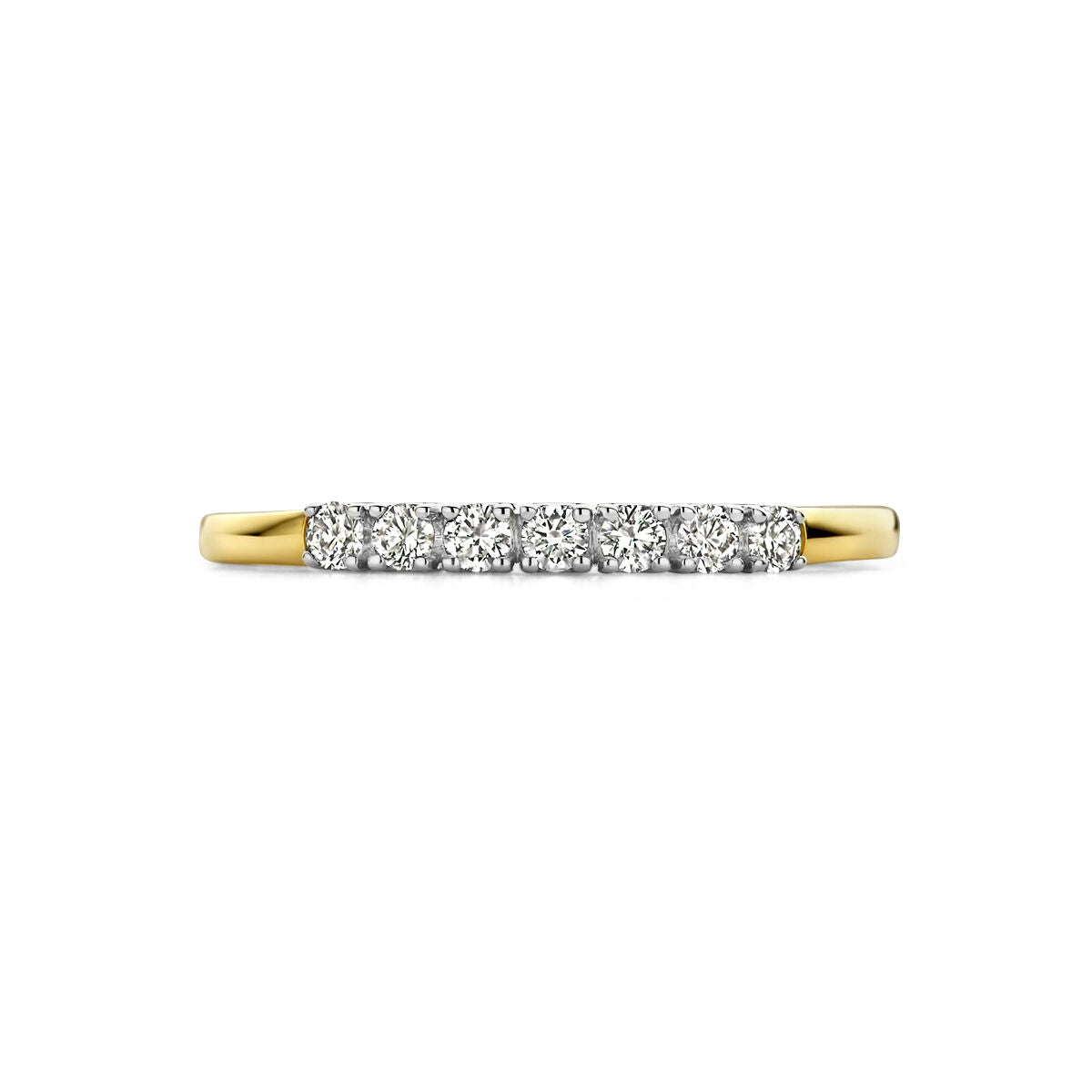 pierścionek z diamentem 0.21ct h si 14K bicolor złoto żółte/białe