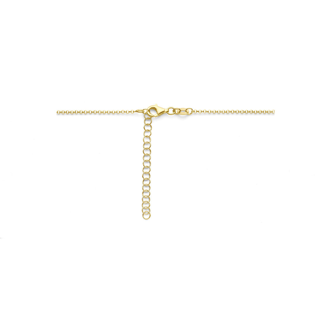 collier hart 1,5 mm 42 + 5 cm 3 micron zilver verguld (geel)