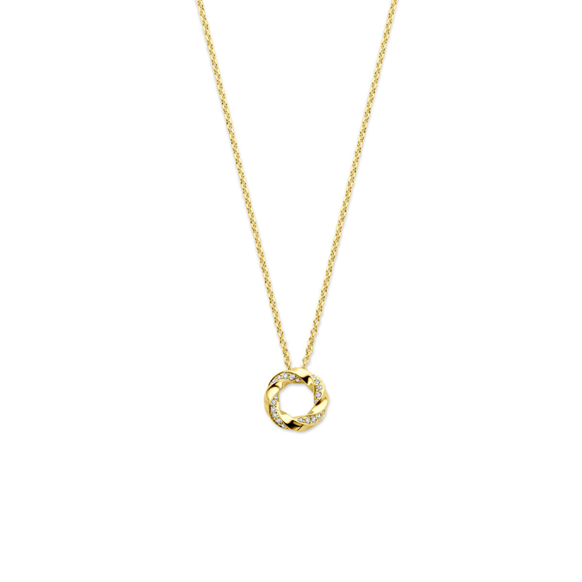 naszyjnik diament 0.06ct h si 44 cm 14K żółte złoto