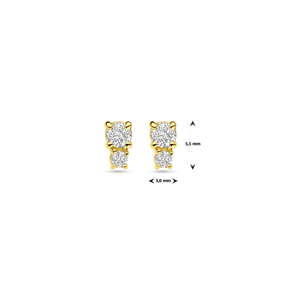 kolczyki wkrętki diament 0.26ct (2x 0.13ct) h si 5,5 mm 18K żółte złoto