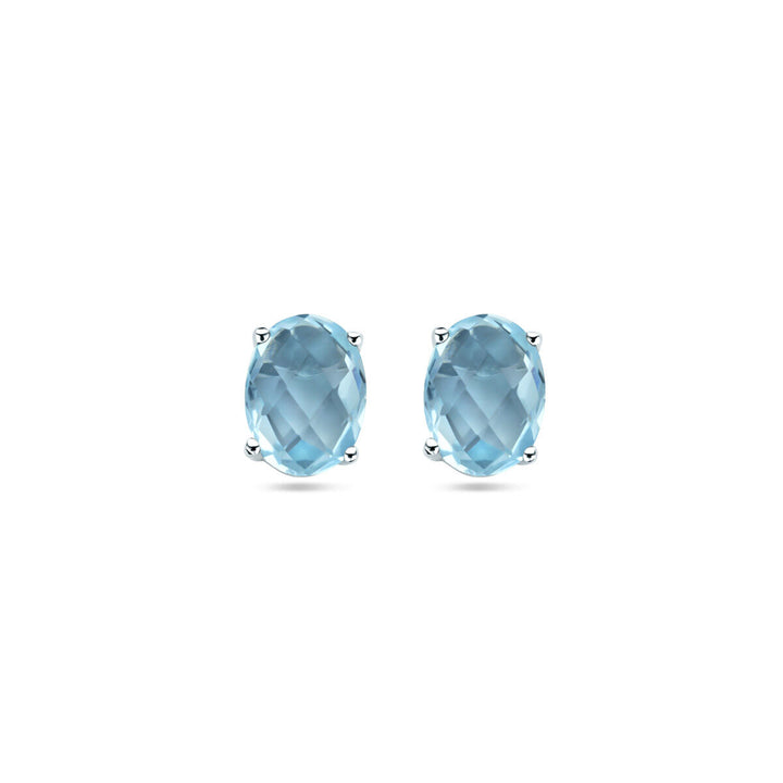oorknoppen blauw topaas zilver gerhodineerd
