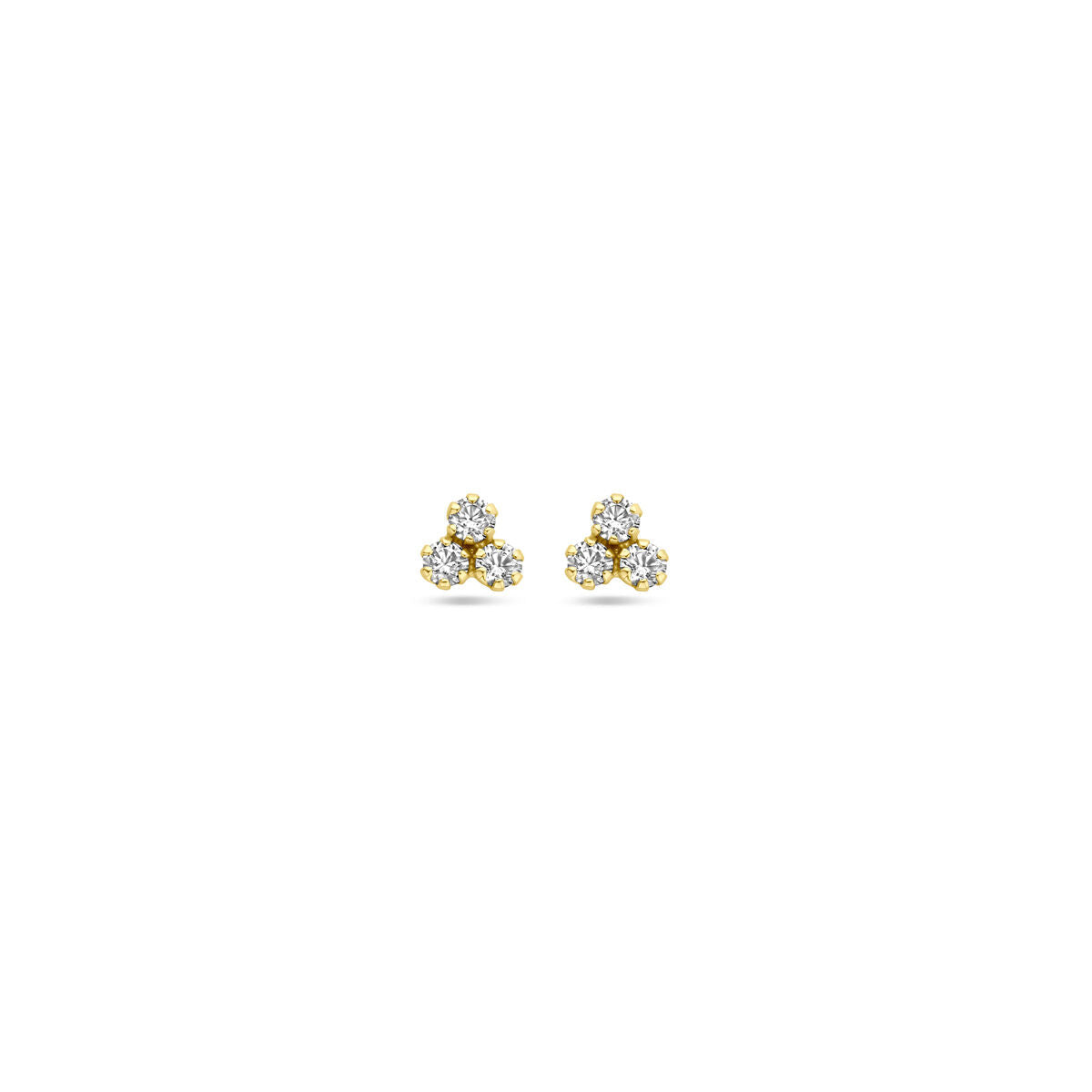Kolczyki z cyrkonią 4,5 mm w złotym 14K.