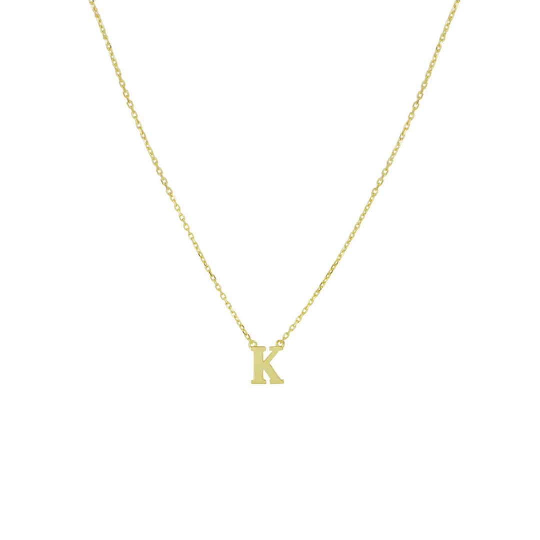 De Van der Kooij Collectie Gouden dames ketting letter 14K heeft een delicaat gouden anker collier met een kleine letter K hanger- een ideaal gepersonaliseerd sieradencadeau voor dames.