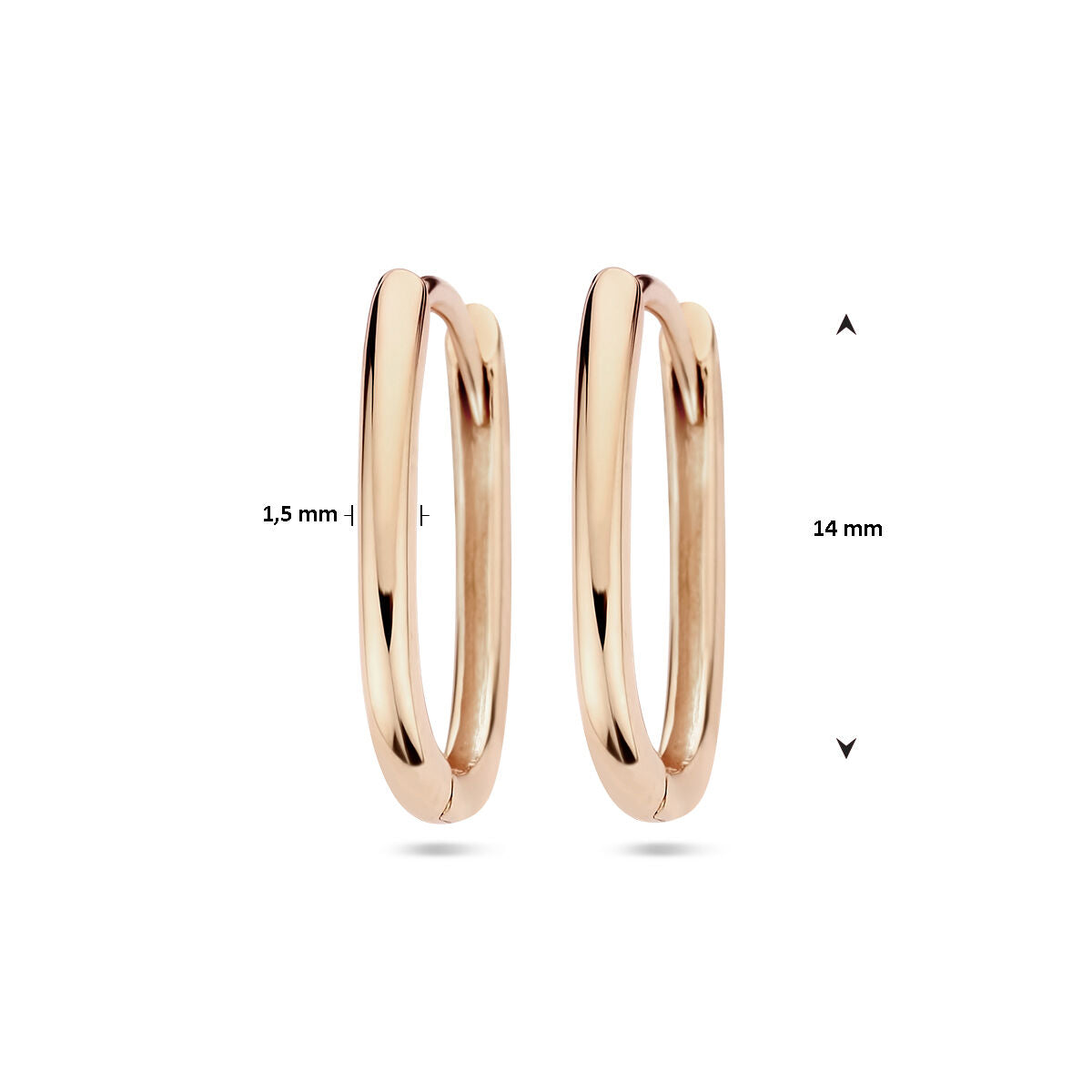 kolczyki koła paperclip 14K różowe złoto