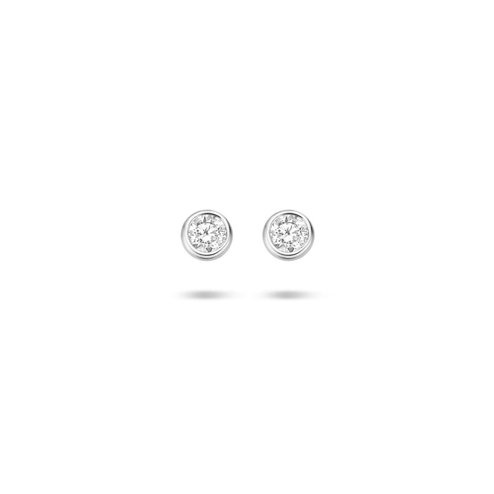 oorknoppen zirkonia zilver gerhodineerd