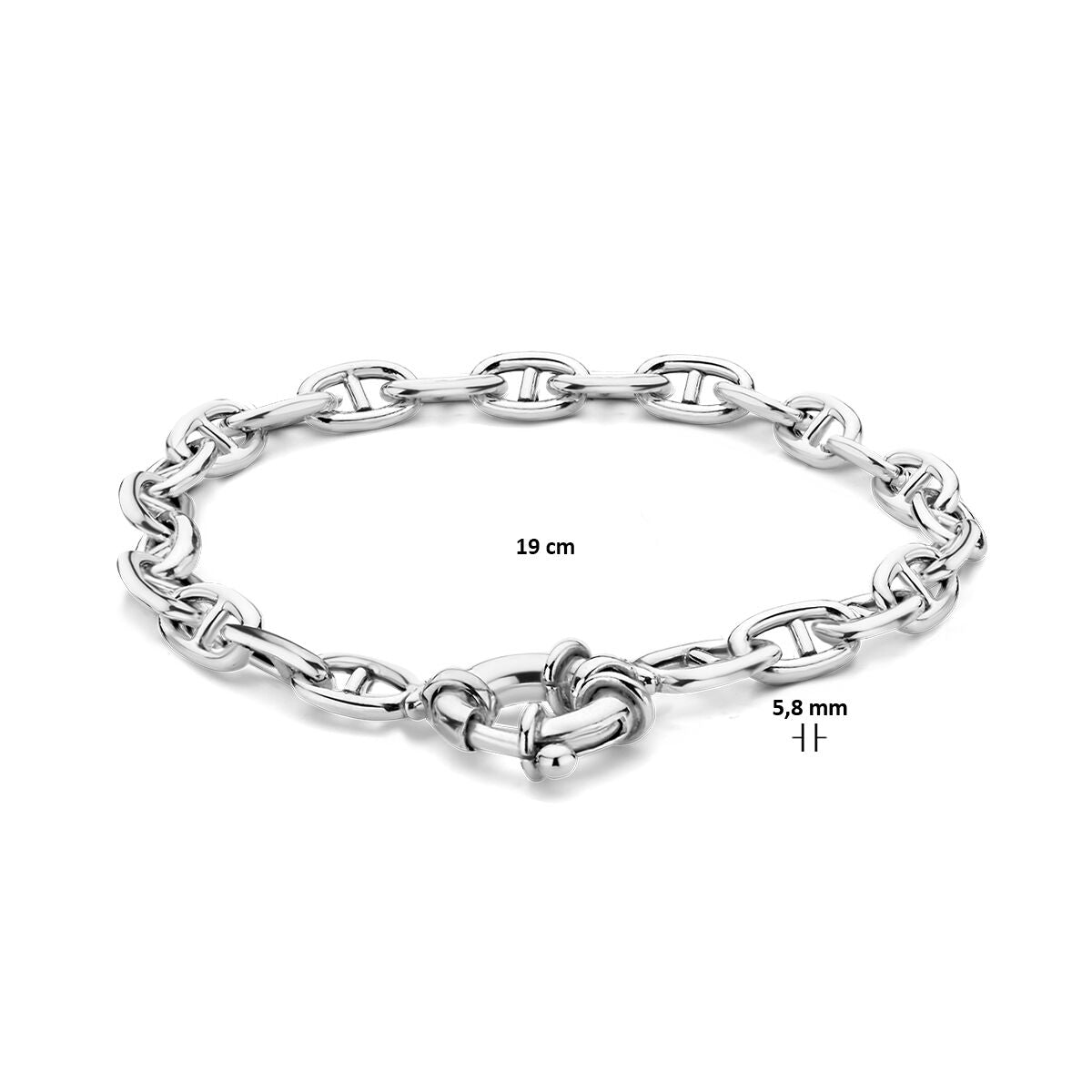 bransoletka marine 5,8 mm 19 cm z dużym zapięciem sprężynowym srebro rodowane