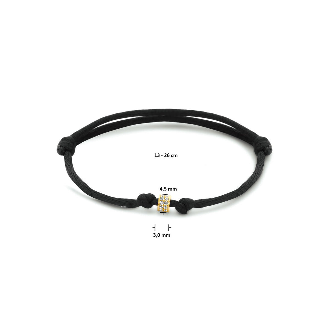 armband satijn 14K goud met rubber/nylon/leer
