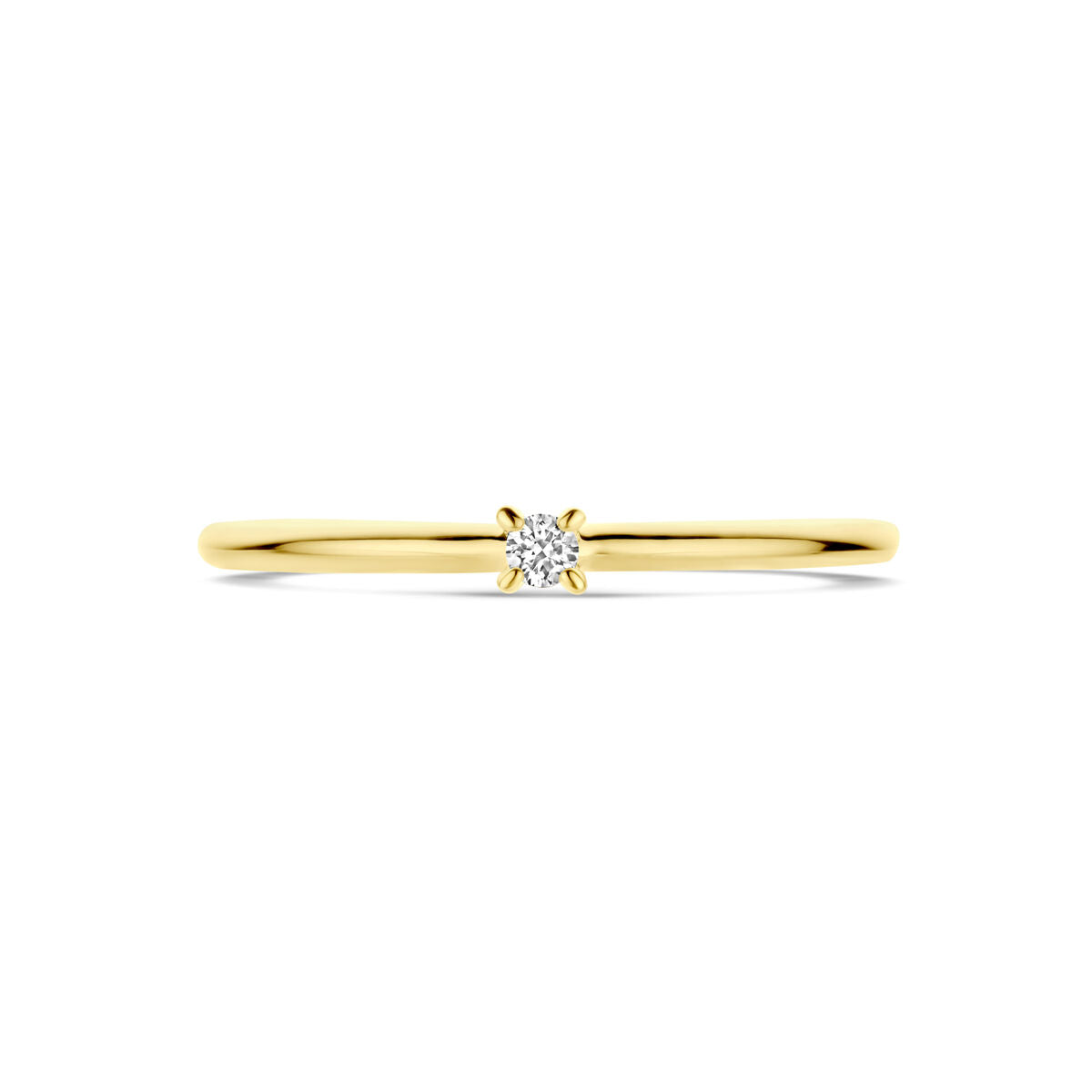 pierścionek diament 0.03ct h si 14K żółte złoto