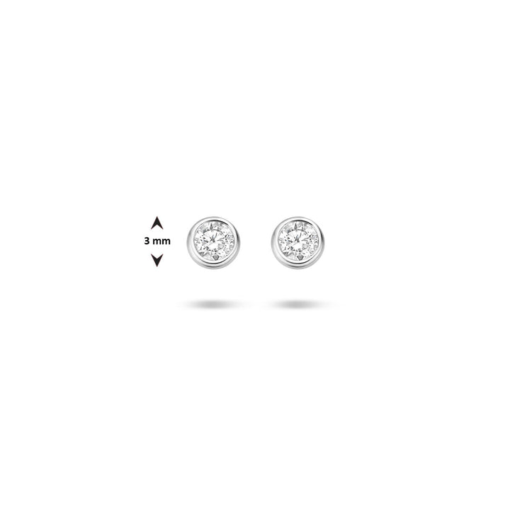 oorknoppen zirkonia zilver gerhodineerd