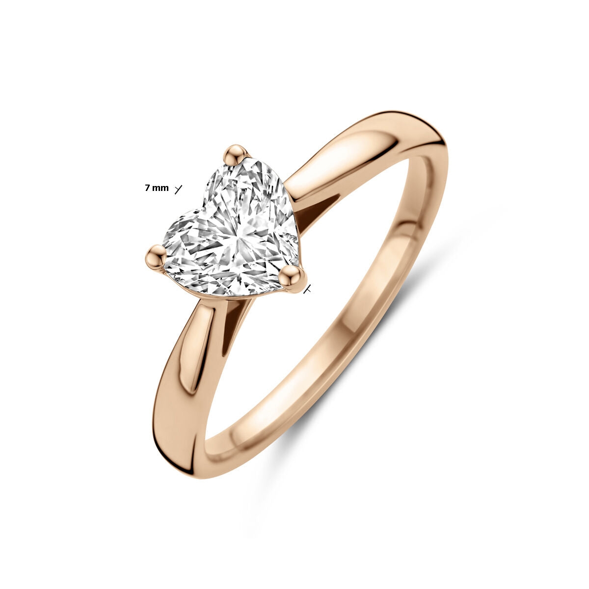 pierścionek z lab-grown diamentem 1.0ct h si 14K różowe złoto
