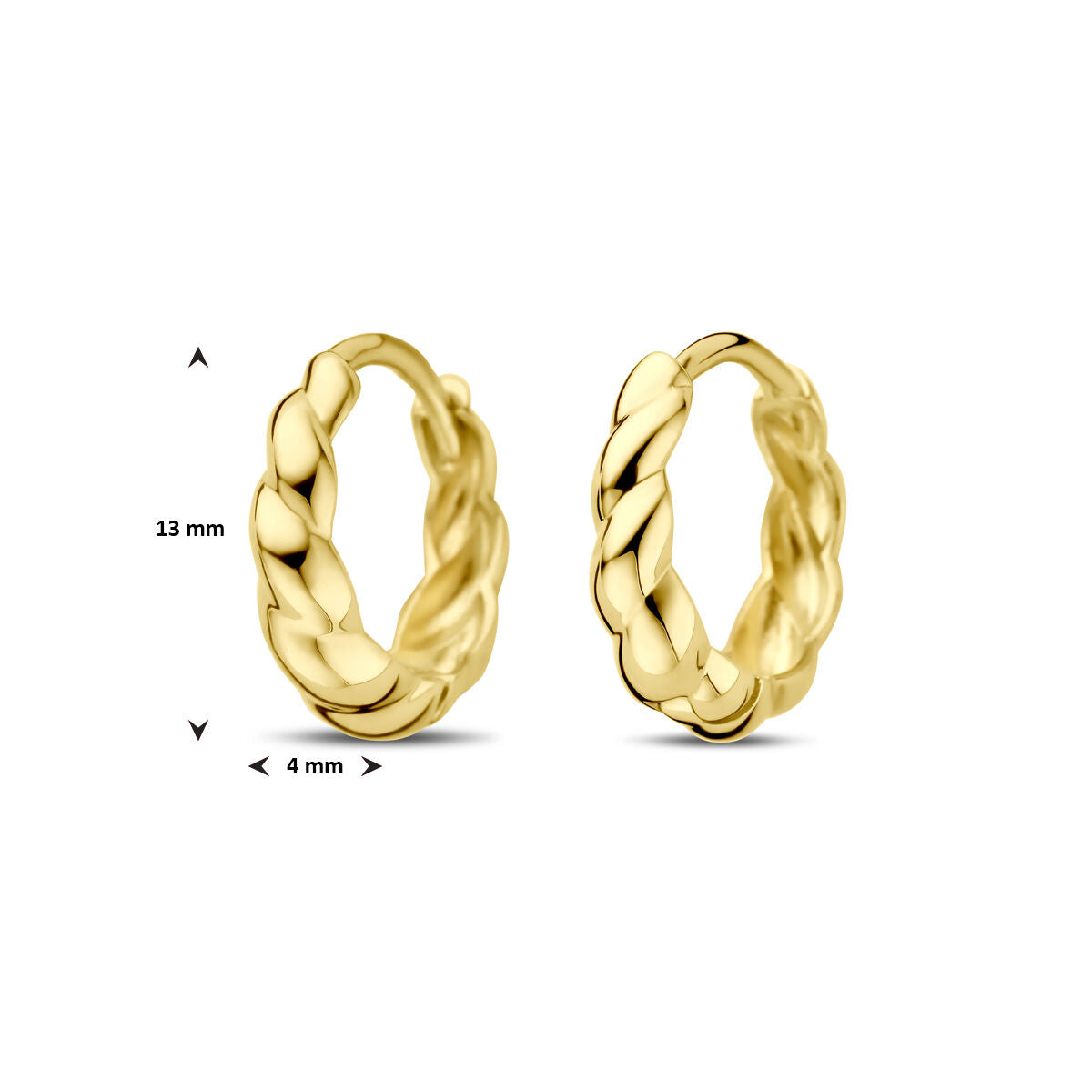 kolczyki koła 13 mm 14K żółte złoto