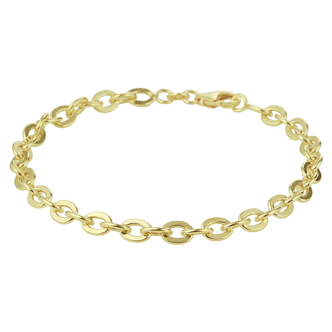 bransoletka z żółtego złota z srebrnym rdzeniem, o ogniwach w kształcie ankrów, 5,0 mm