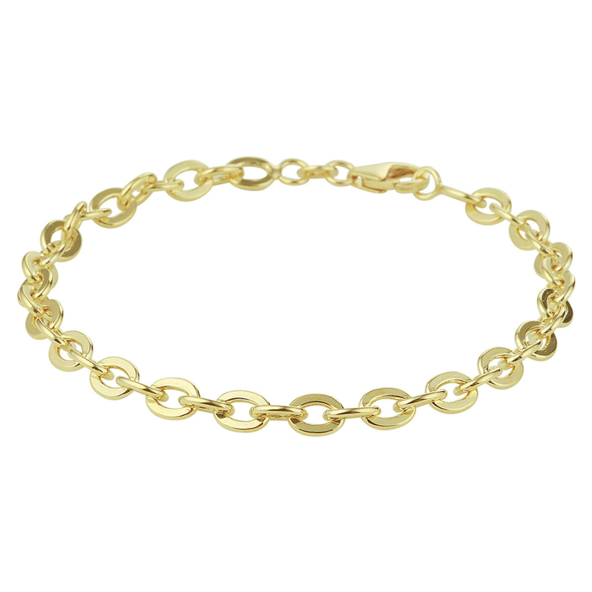 bransoletka z żółtego złota z srebrnym rdzeniem, o ogniwach w kształcie ankrów, 5,0 mm