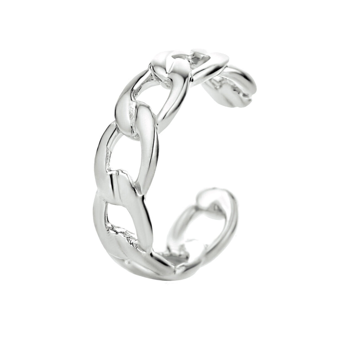 earcuff schakel zilver gerhodineerd
