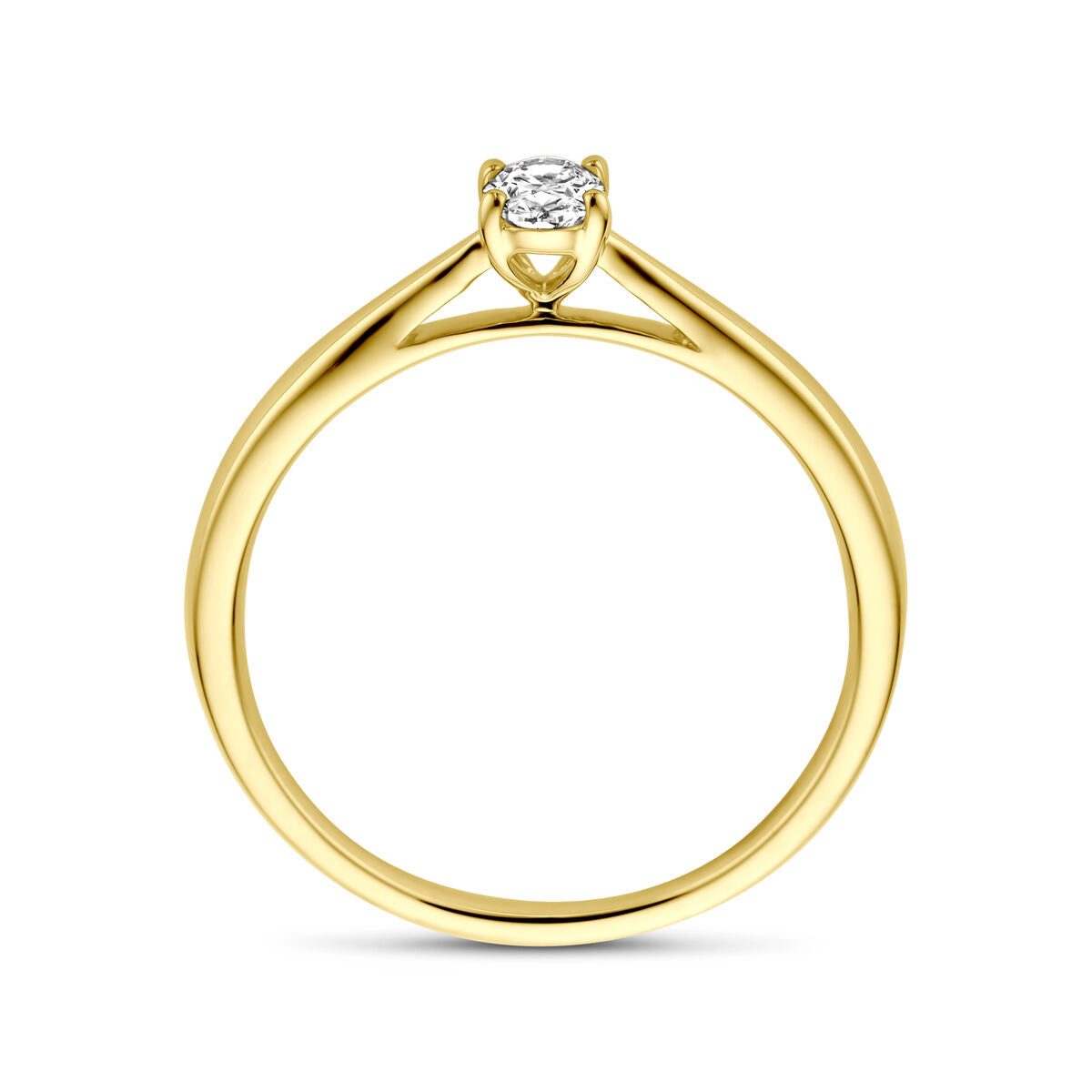 pierścionek z lab-grown diamentem 0.25ct h si 14K żółte złoto