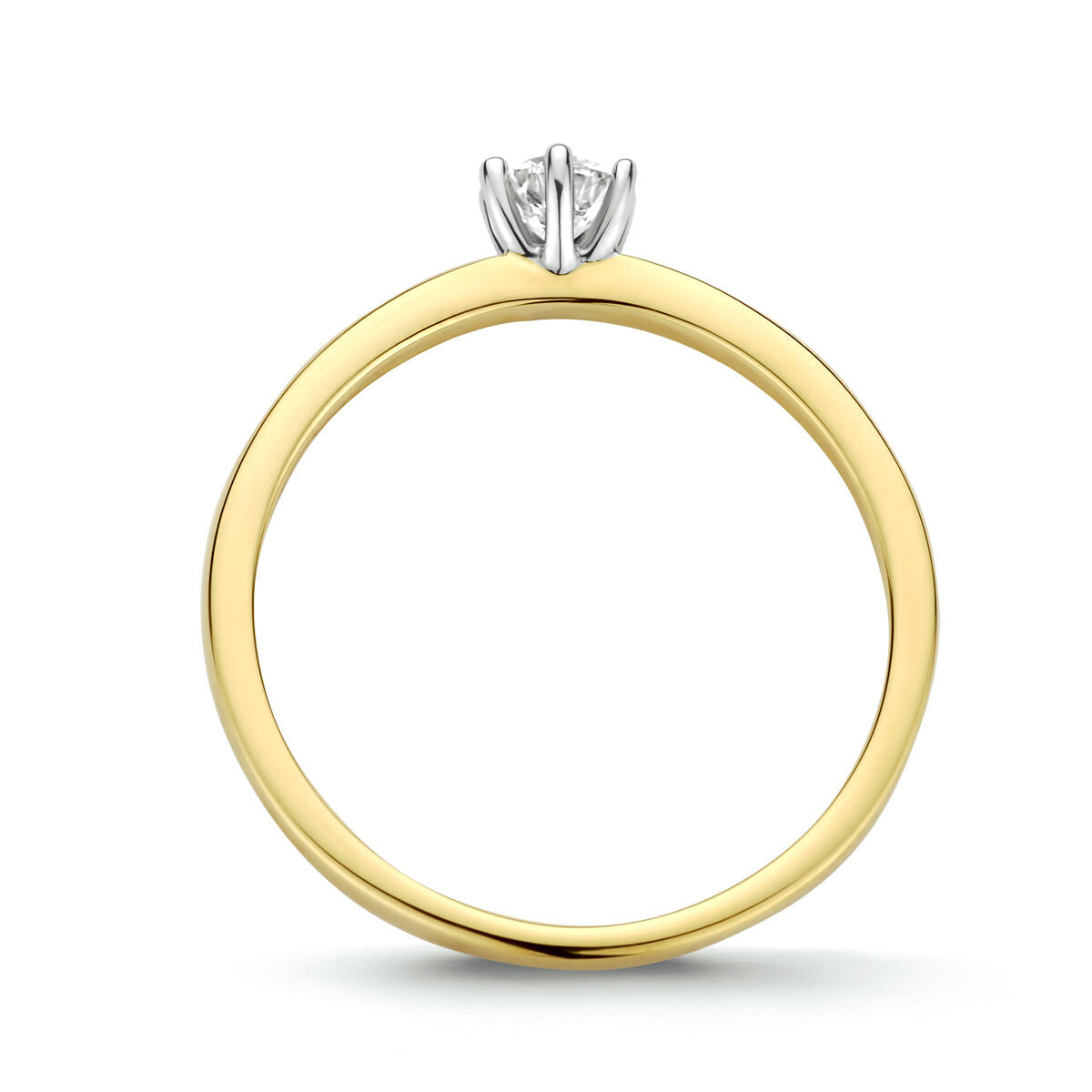 pierścionek diament 0.20ct h si 14K bicolor złoto żółte/białe