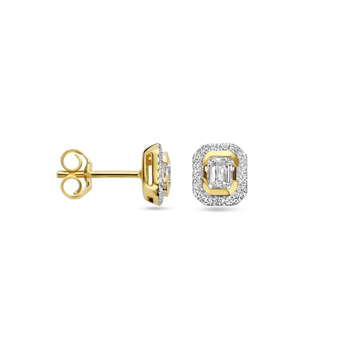 kolczyki wkrętki diament 0.51ct (2x 0.255ct) h si 7 mm 14K żółte złoto