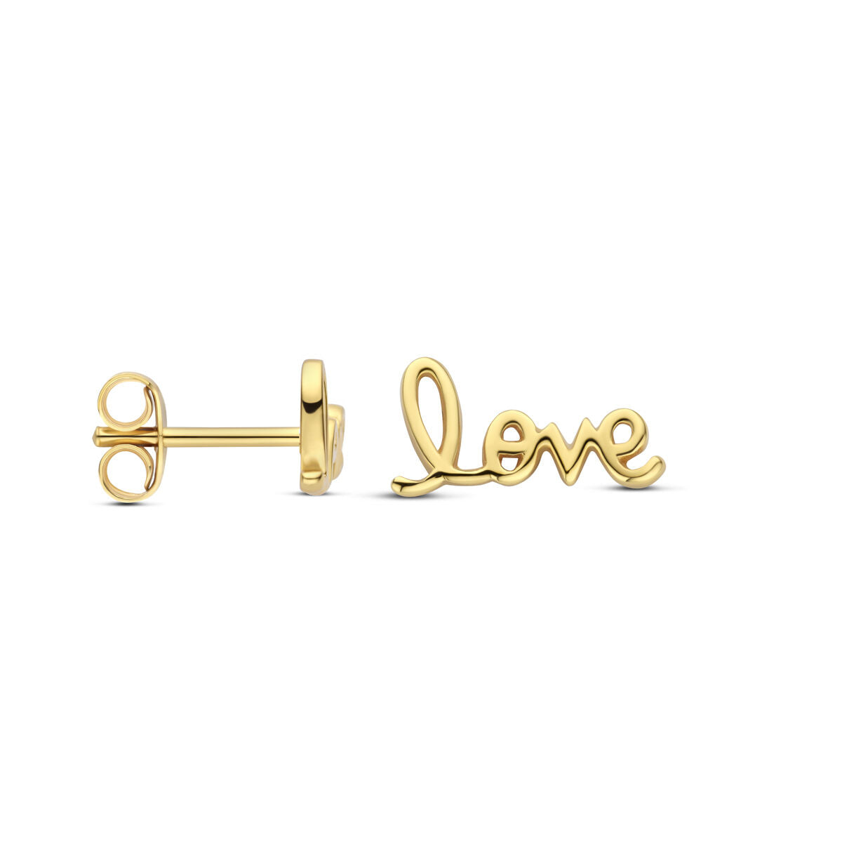 kolczyki wkrętki love 6 mm 1 mikron srebro pozłacany (żółte)