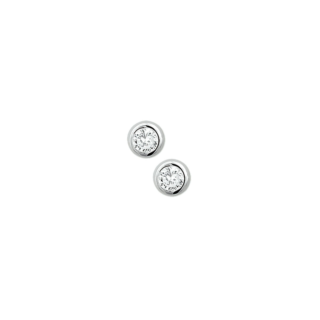 oorknoppen zirkonia zilver gerhodineerd