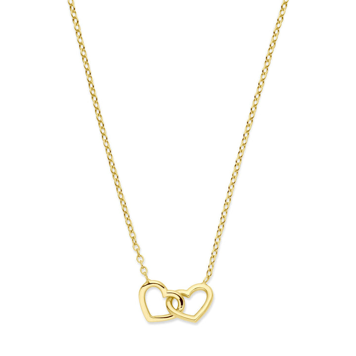 Gouden dames ketting hartjes 14K