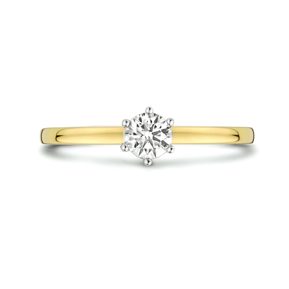 pierścionek diament 0.25ct h si 14K bicolor złoto żółte/białe