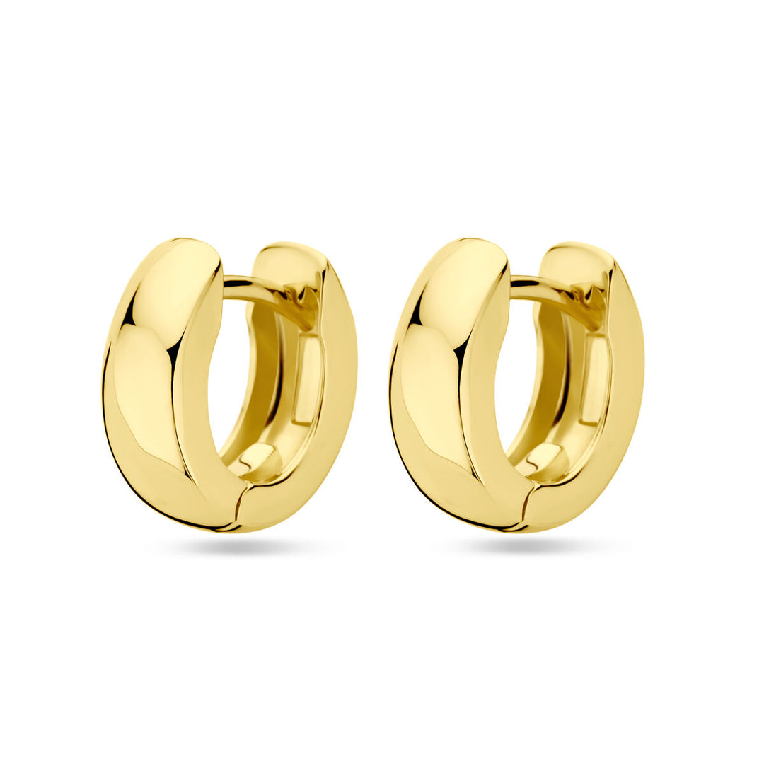 klapoorringen 13 mm 1 micron zilver verguld (geel)