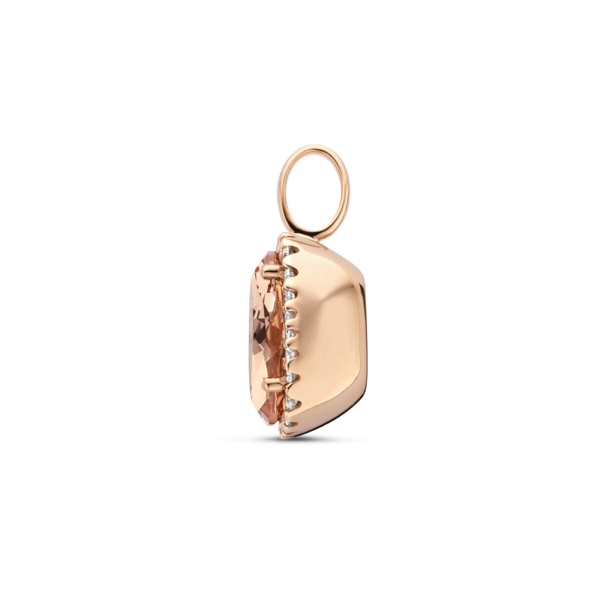 hanger morganiet en diamant 0.25ct h si halo 14K roségoud