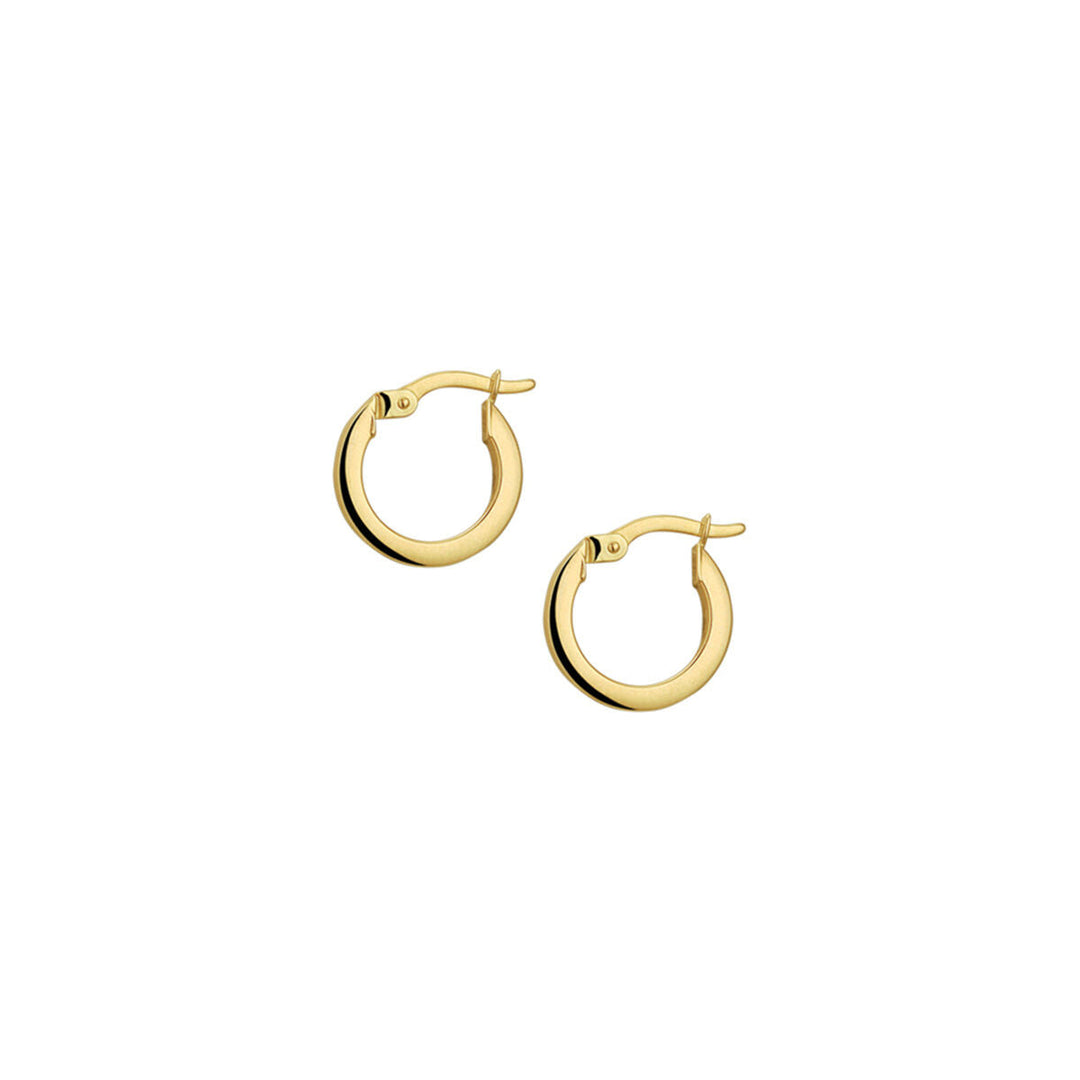 kolczyki koła kwadratowa rura 14K żółte złoto 2.0mm