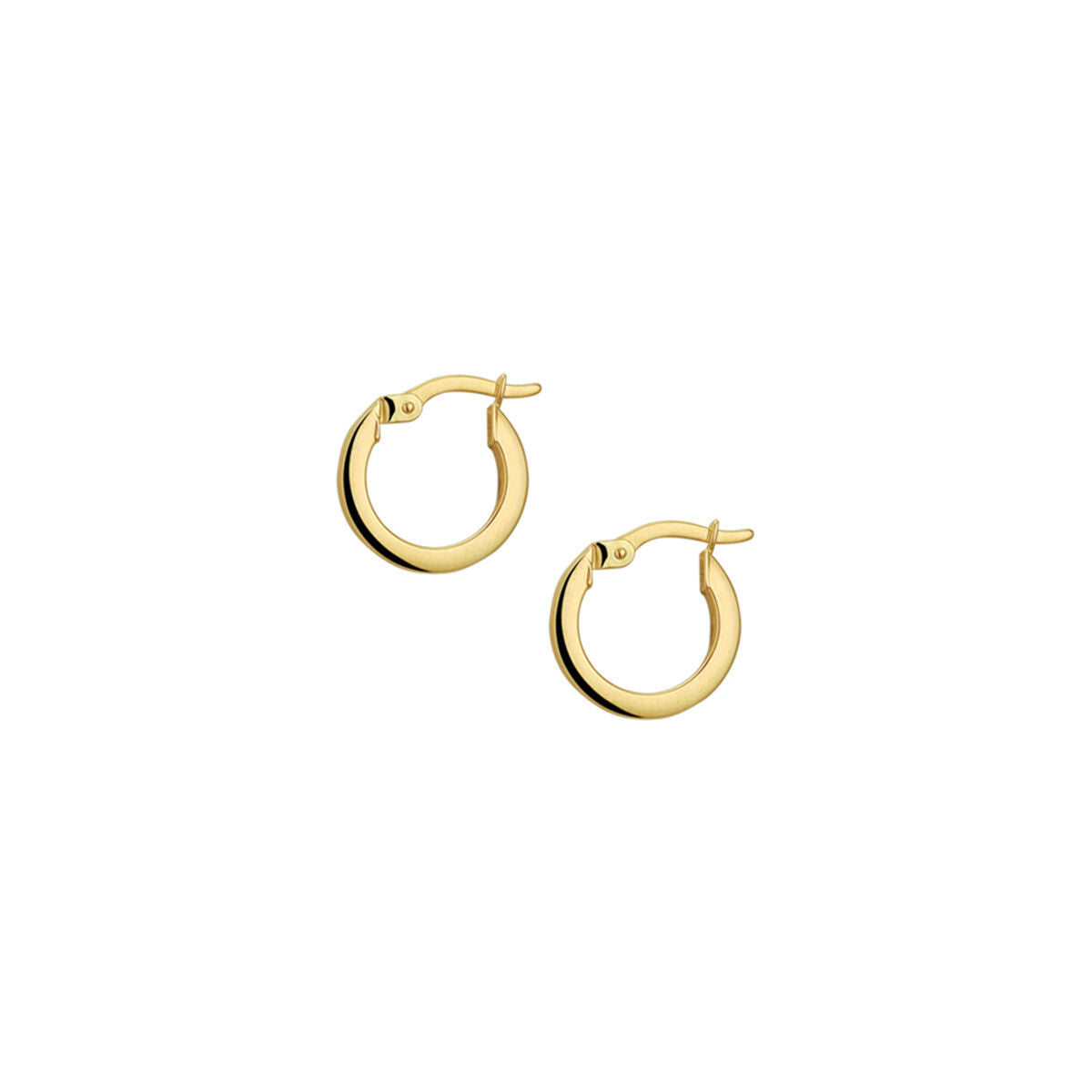 kolczyki koła kwadratowa rura 14K żółte złoto 2.0mm