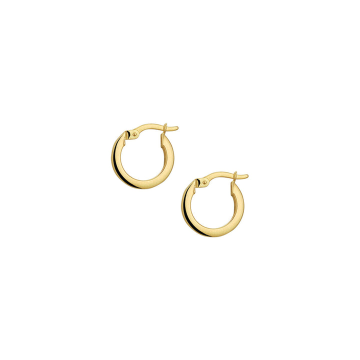 kolczyki koła kwadratowa rura 14K żółte złoto 2.0mm