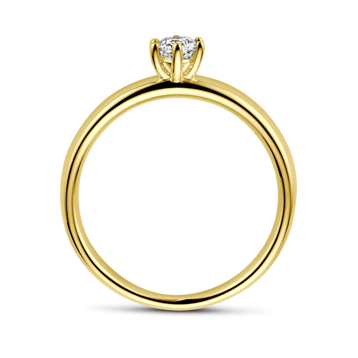 pierścionek z diamentem 0.25ct h si 14K żółte złoto