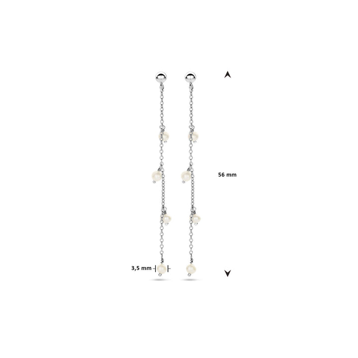 oorhangers parel zilver gerhodineerd