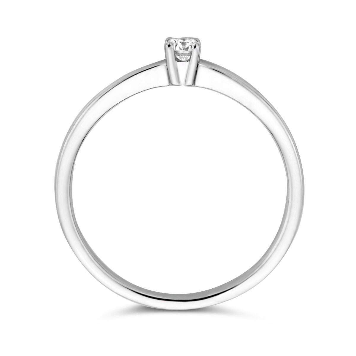 pierścionek diament 0.10ct h si 14K białe złoto