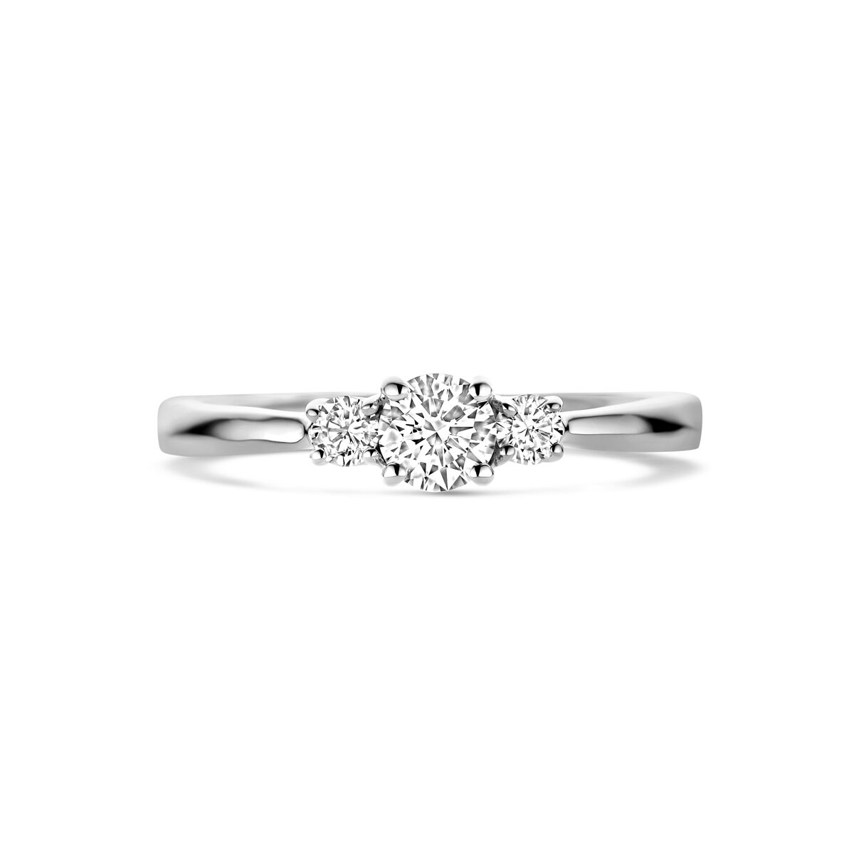 pierścionek trilogie z lab-grown diamentem 0.46ct h si 14K białe złoto