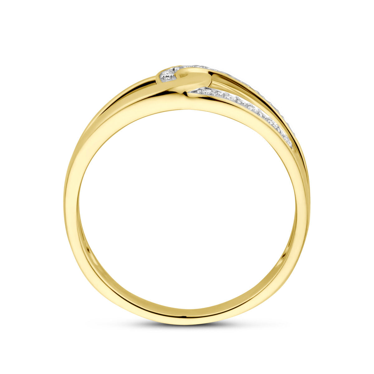 pierścionek diament 0.03ct h si 14K żółte złoto