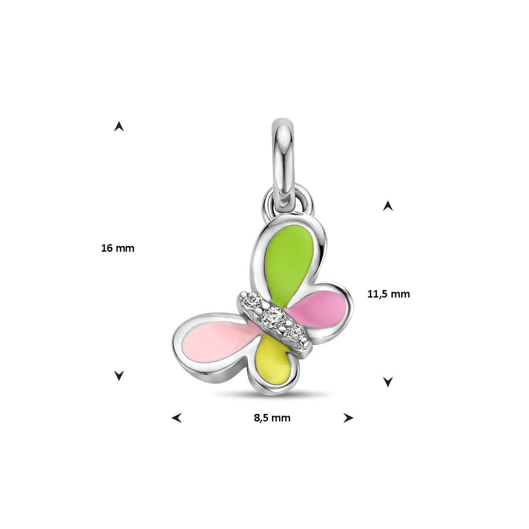 hanger vlinder zirkonia zilver gerhodineerd