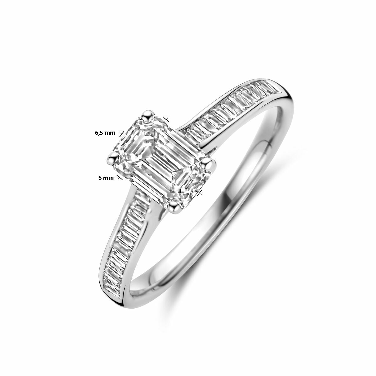 pierścionek z lab-grown diamentem 1.19ct h si 14K białe złoto