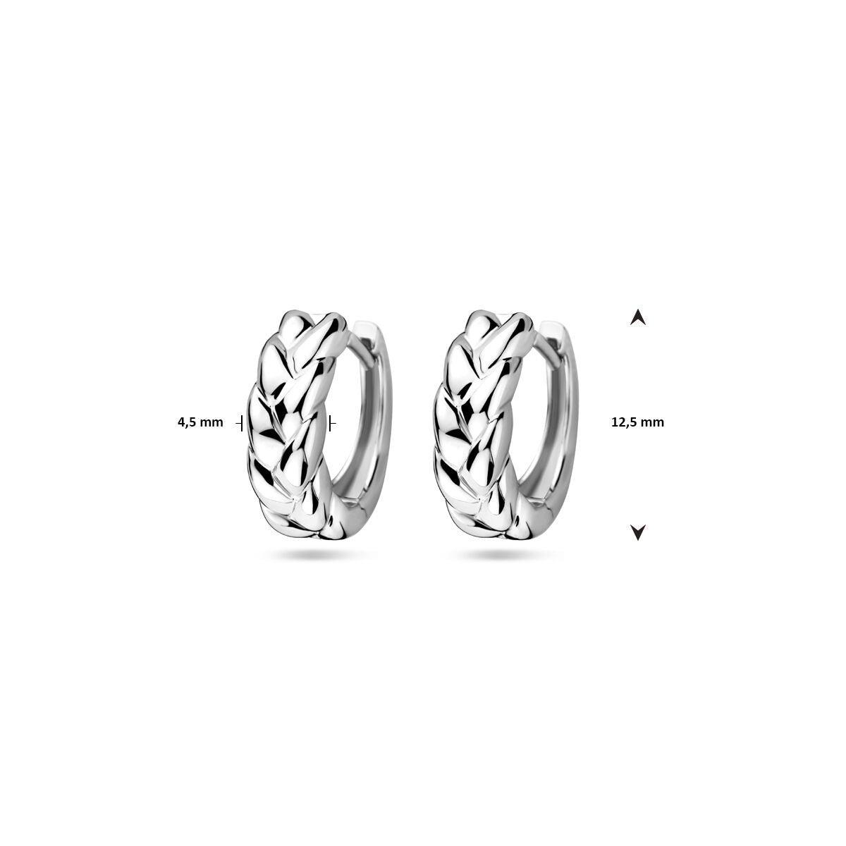 kolczyki koła 12,5 mm srebro rodowane