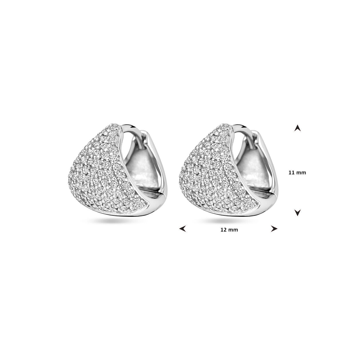 kolczyki koła cyrkonia 11 mm srebro rodowane