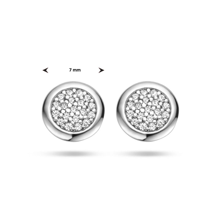 oorknoppen zirkonia zilver gerhodineerd