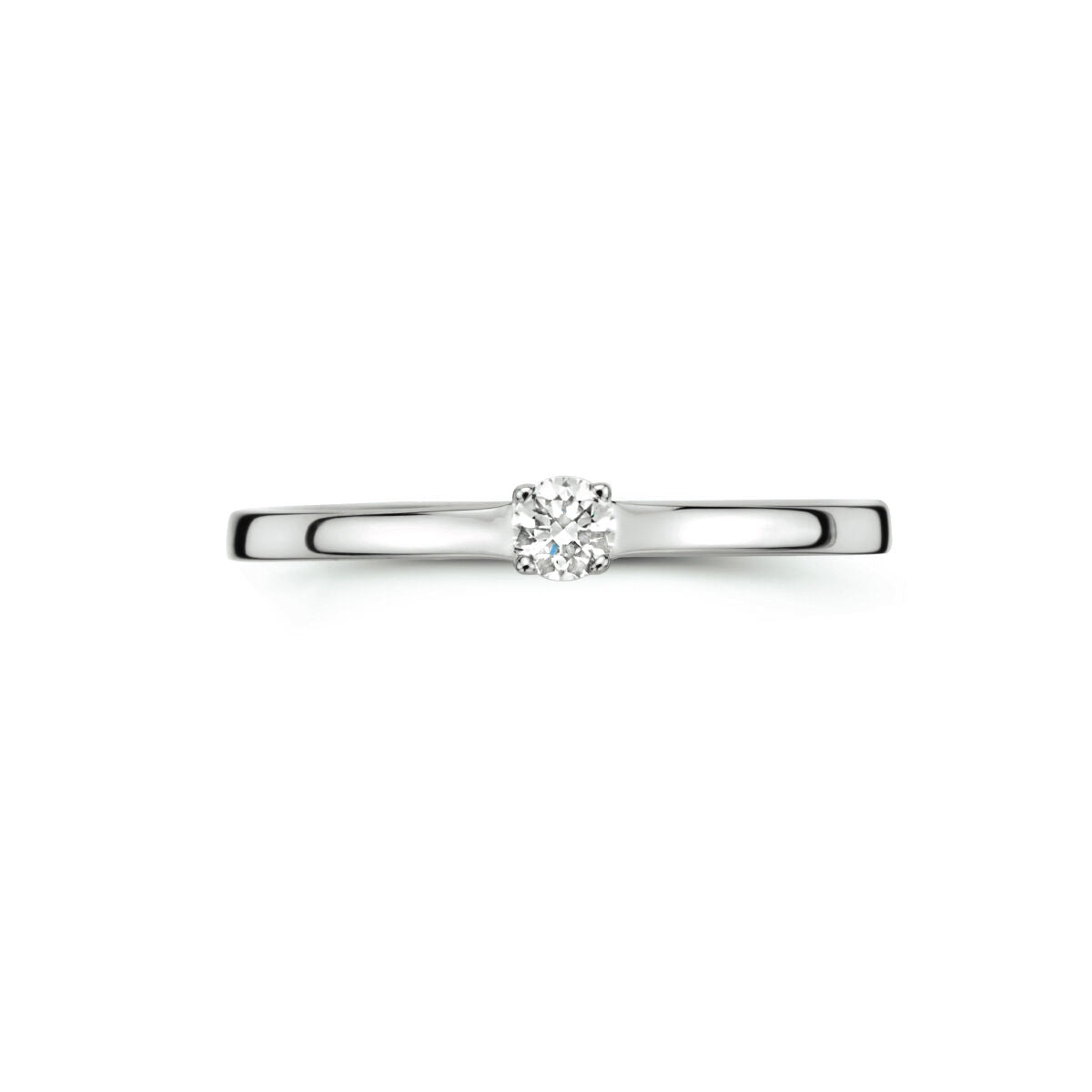 pierścionek diament 0.10ct h si 14K białe złoto