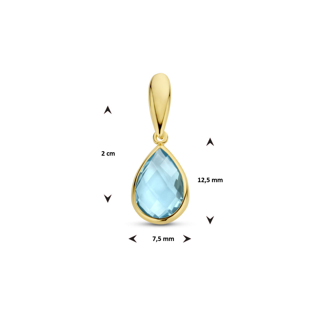 wisiorek niebieski topaz 14K żółte złoto