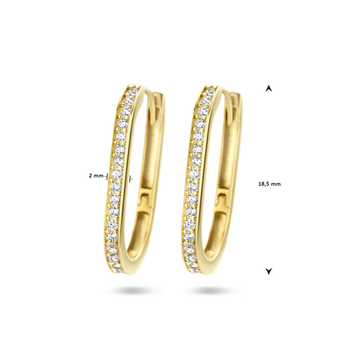 klapoorki paperclip cyrkonia 14K żółte złoto