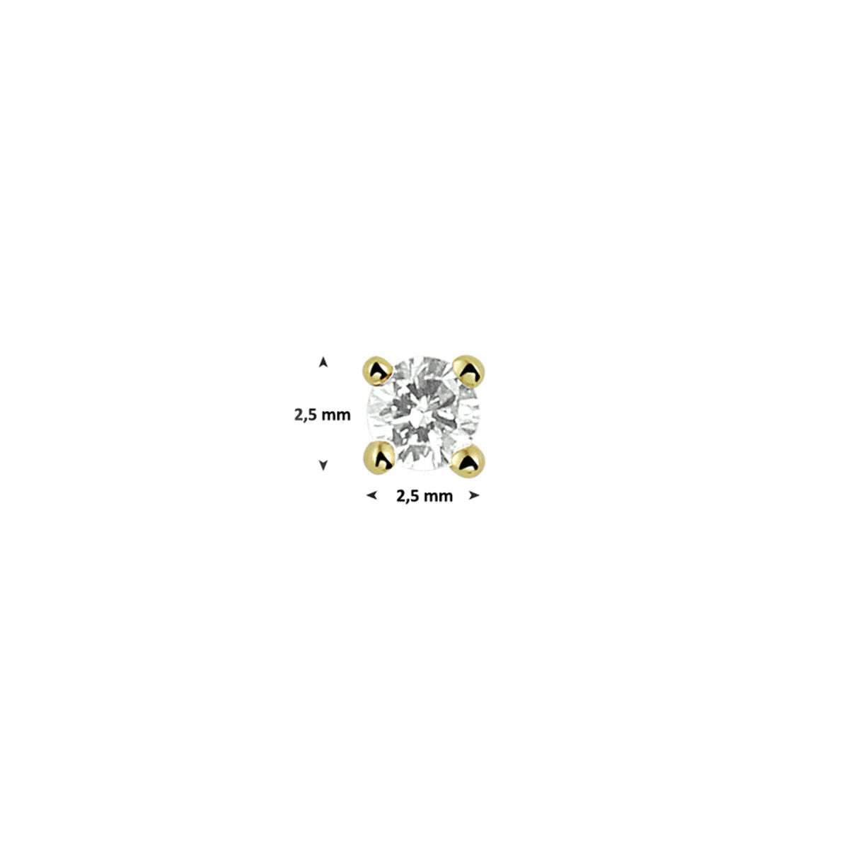 kolczyki wkrętki diament 0.05ct h si za sztukę 14K żółte złoto