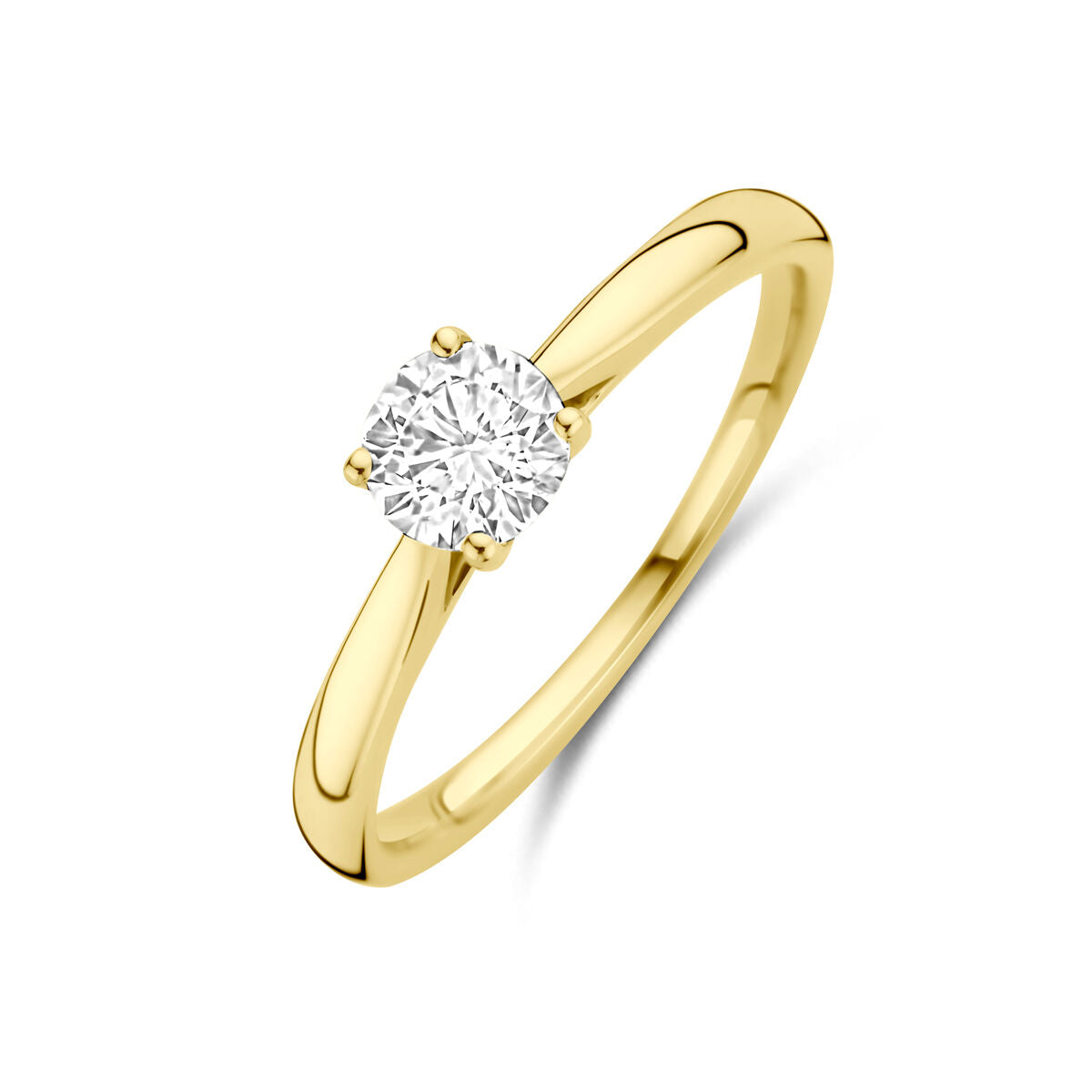Pierścionek damski z 14k żółtego złota z diamentem lab-grown o wadze 0,50 ct.