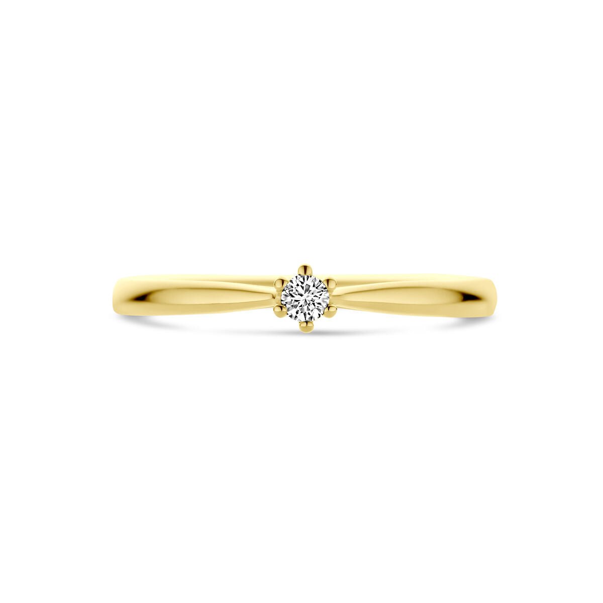 pierścionek diament 0.05ct h si 14K żółte złoto
